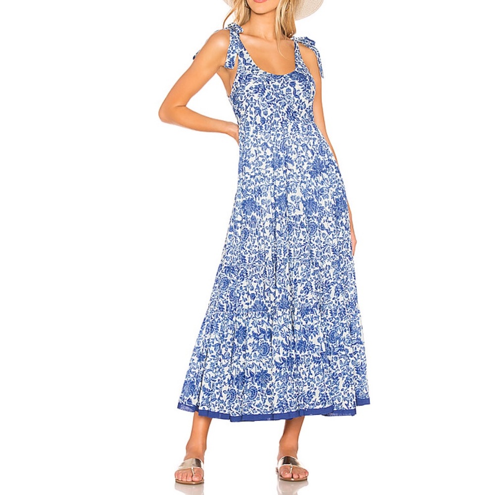 Free People Kikas Printed Midi Dress in Ivory - Picture 6 of 13